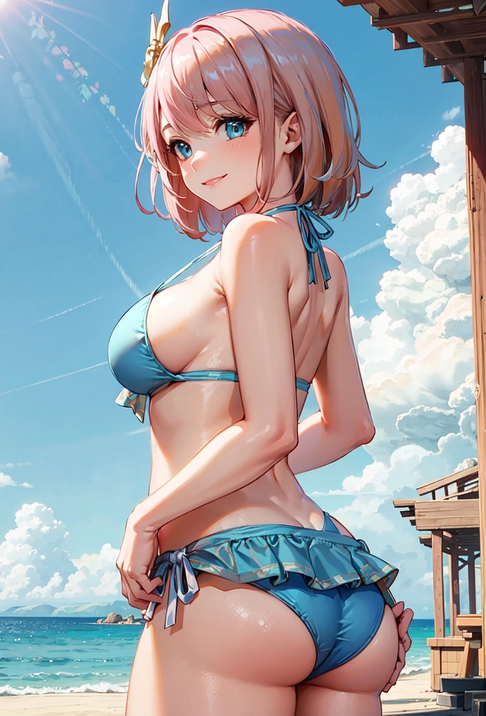 Charlotte Genshin tóc hồng gợi cảm