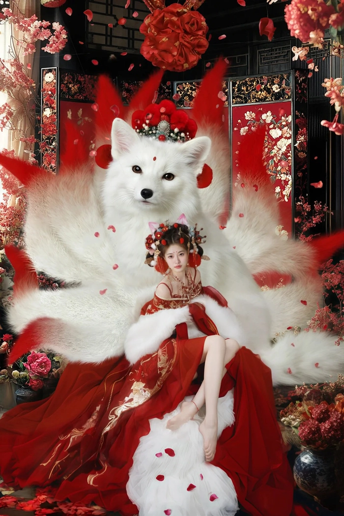 Cosplay hồ ly 9 đuôi lộng lẫy