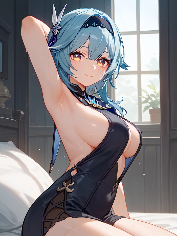 Eula genshin impact khoe dáng