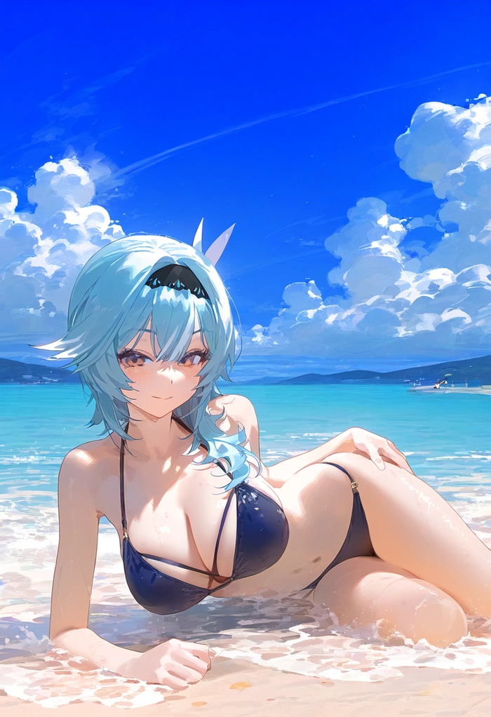 Eula genshin impact mặc bikini tạo dáng nóng bỏng