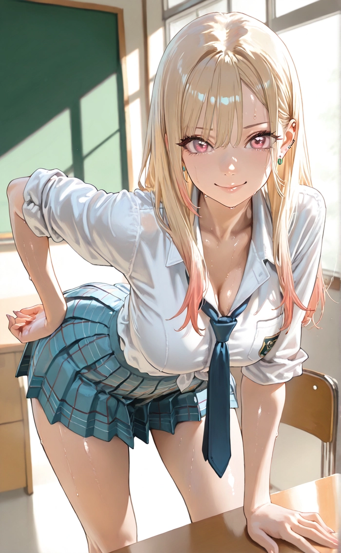 Gái anime mặc váy ngắn đáng yêu