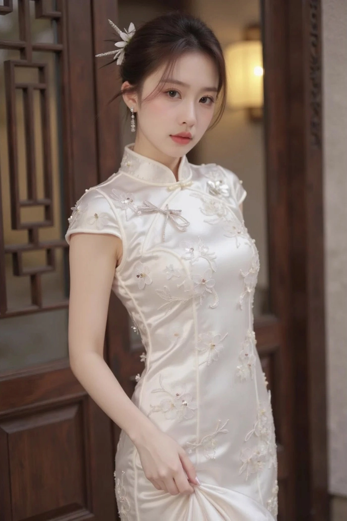 Gái xinh mặc sườn xám sang trọng