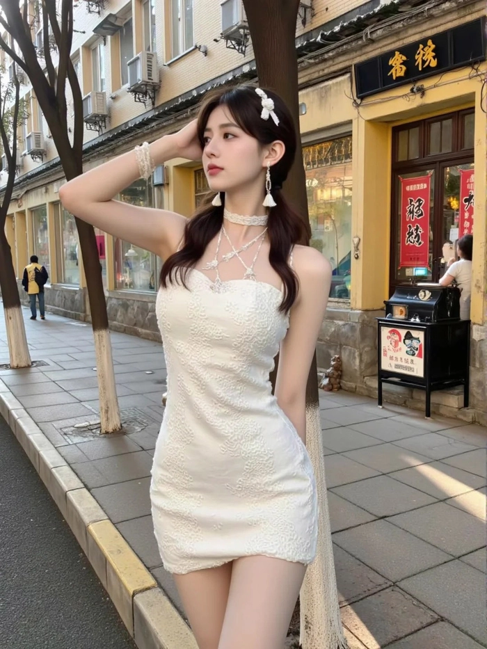 Gái xinh mặc váy bó body