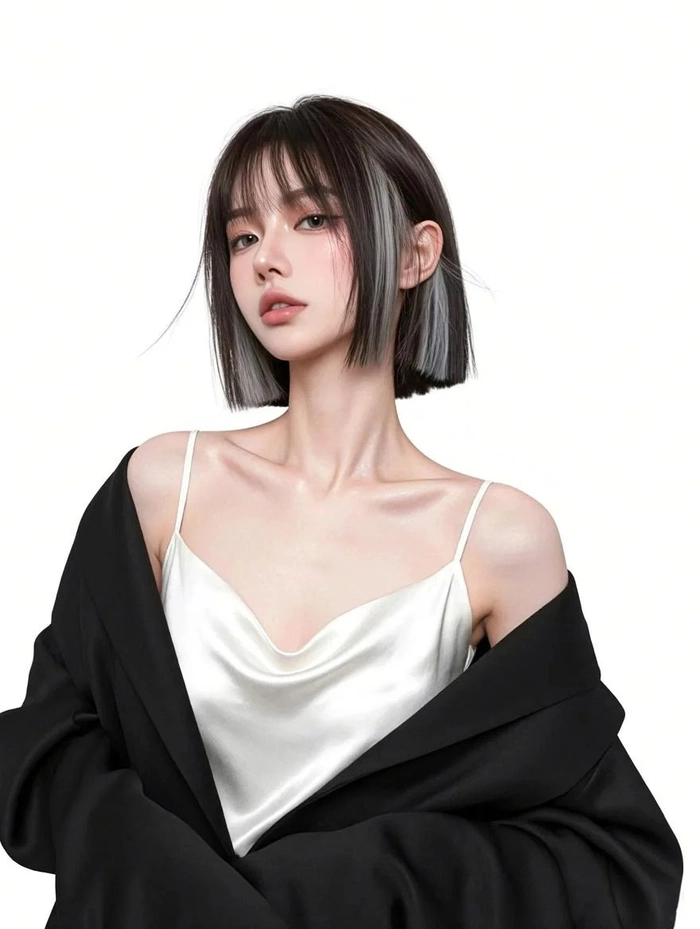 Gái xinh tóc ngắn mặc áo sơ mi