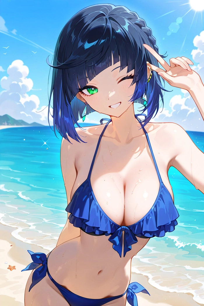 Genshin Yelan bikini nóng mắt