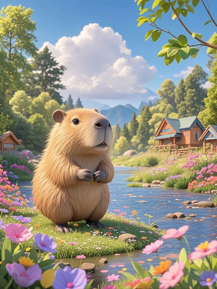 Hình Capybara anime cute