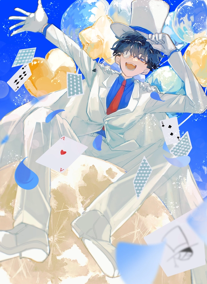 Hình Kaitou Kid bay lượn