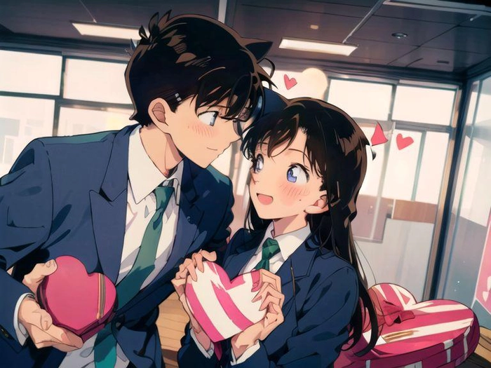 Hình Shinichi và Ran phiên bản fanart