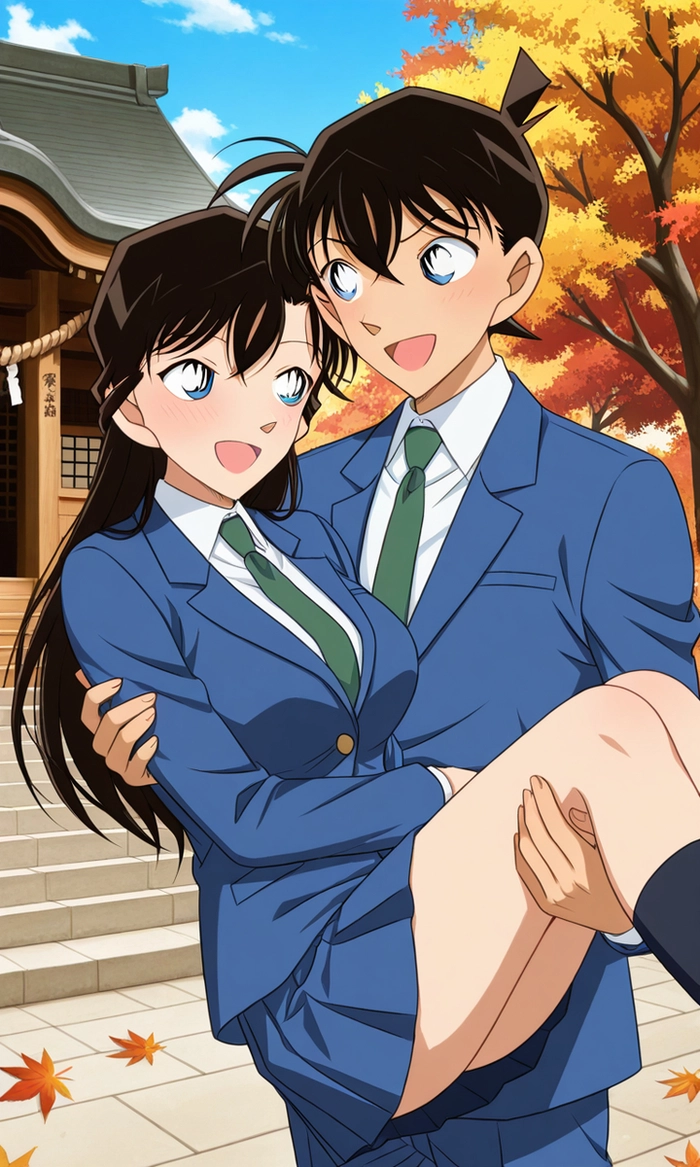 Hình Shinichi và Ran tình yêu học trò