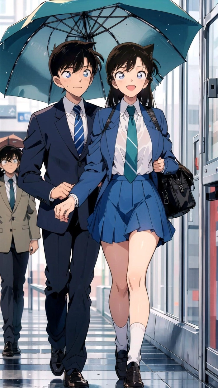 Hình Shinichi và Ran trong truyện