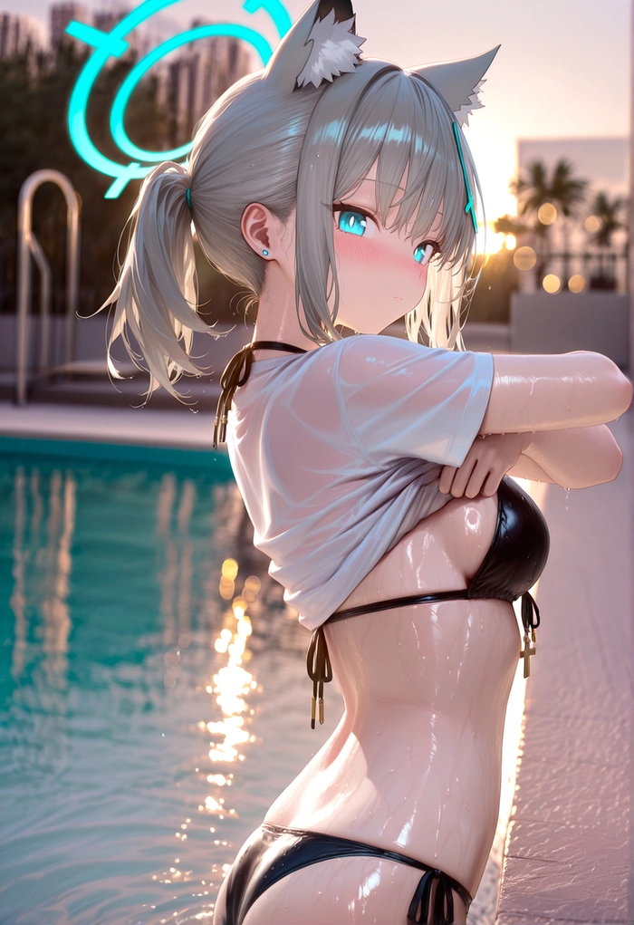 Hình Sunaookami Shiroko cosplay bikini