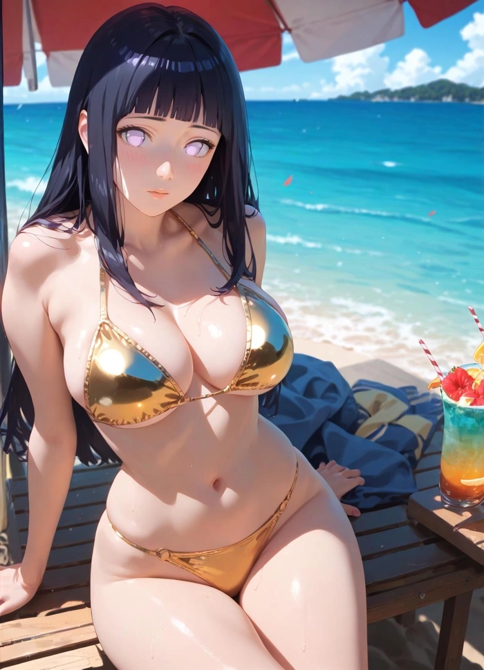 Hình ảnh Hinata sexy bên bờ biển