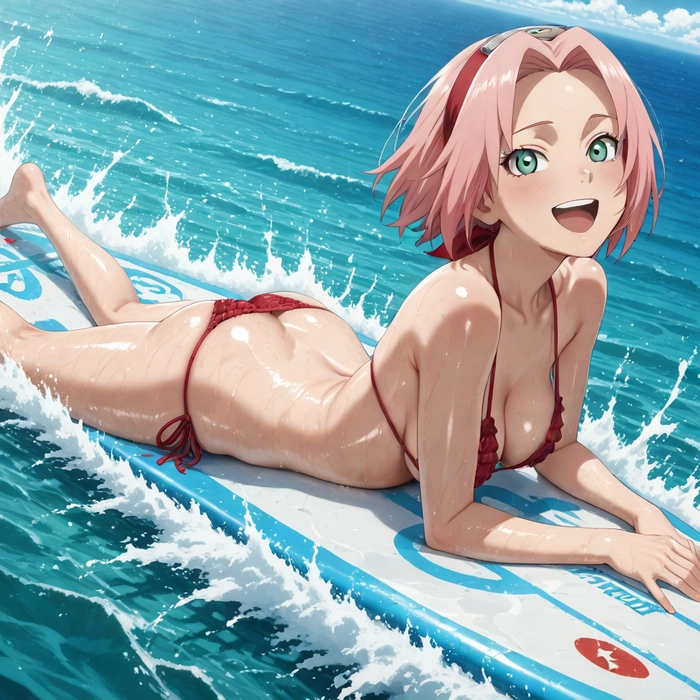 Hình ảnh anime Haruno Sakura bikini ấn tượng