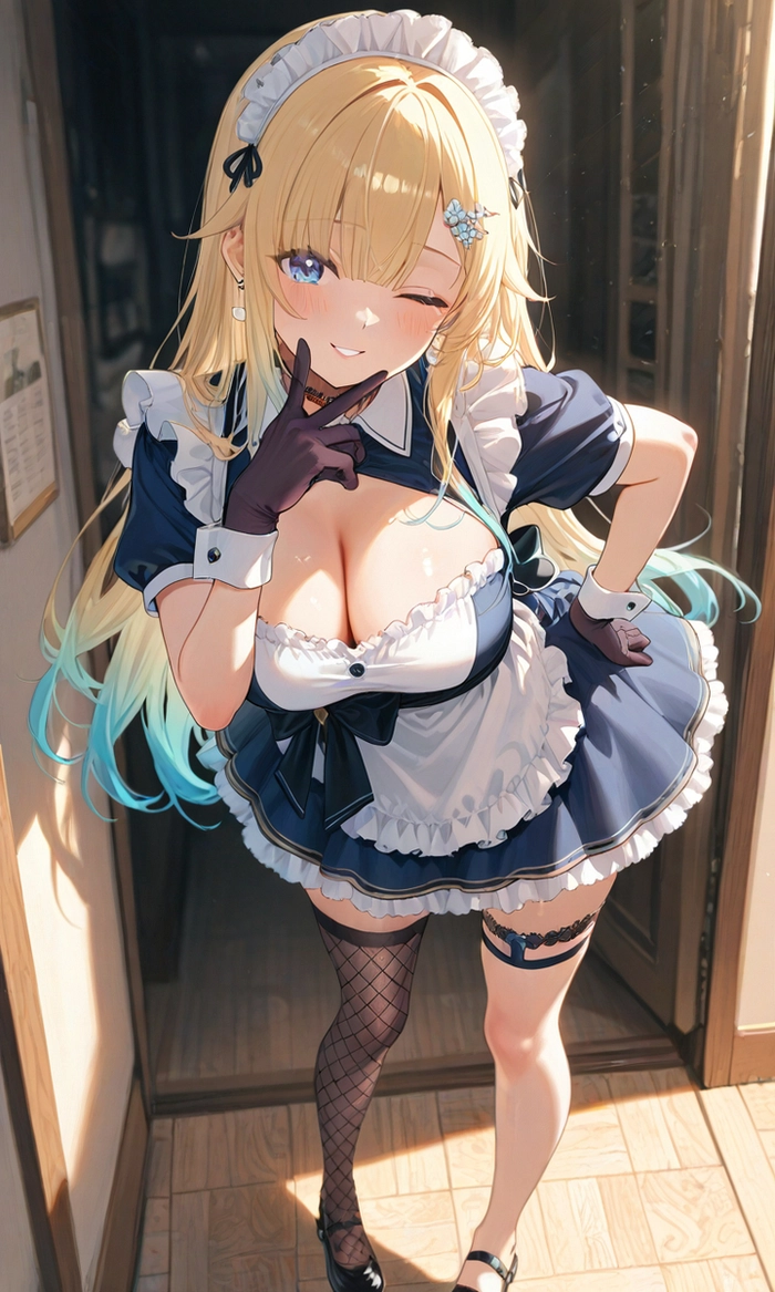 Hình ảnh anime hầu gái mặc váy ngắn