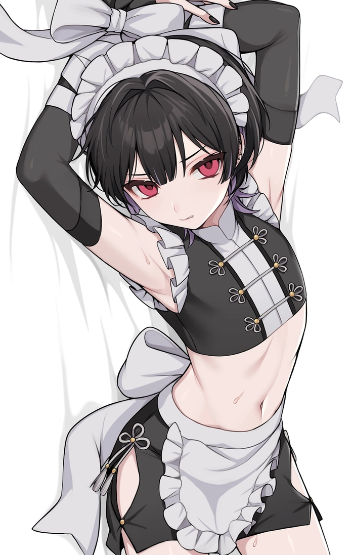 Hình ảnh anime nam mặc váy hầu gái chất lừ