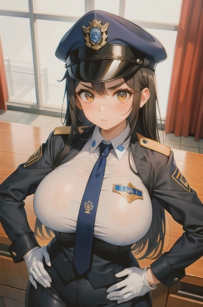 Hình ảnh nữ cảnh sát anime mặc đồ bó sát