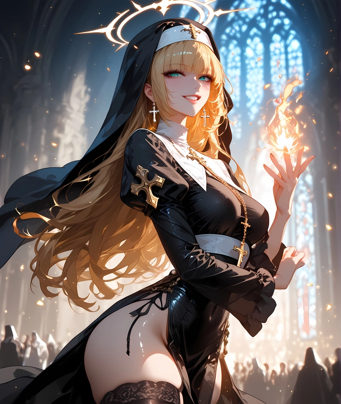 Hình ảnh nữ tu anime quyến rũ