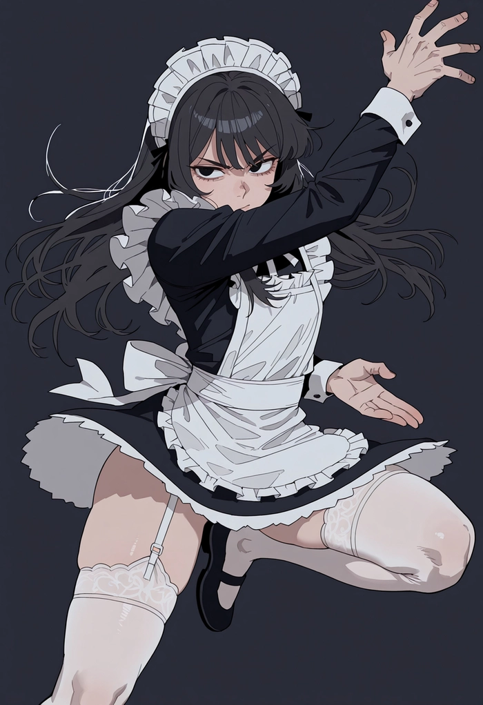 Hình anime nam mặc váy hầu gái cá tính