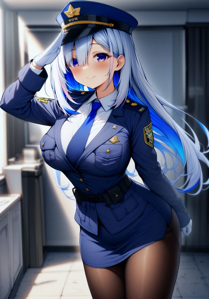 Hình anime nữ cảnh sát chân dài quyến rũ