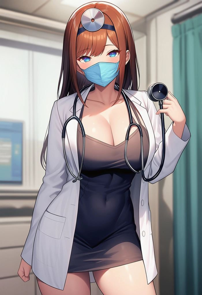 Hình bác sĩ anime cầm ống nghe