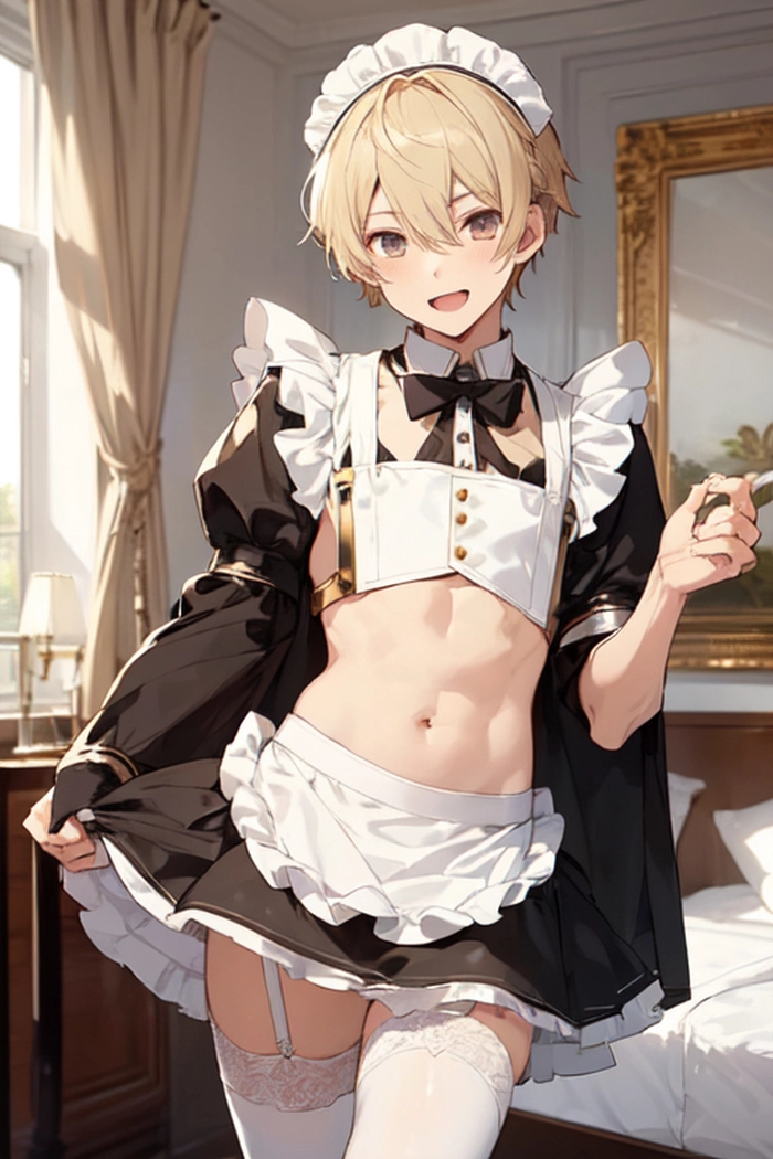 Hình nền anime nam mặc váy hầu gái
