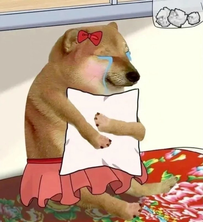 Meme chó buồn đẫm lệ