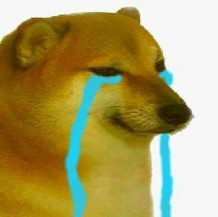 Meme chó buồn ngồi suy tư