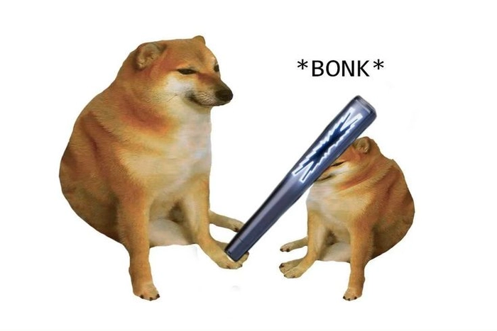 Meme chó cầm gậy bá đạo