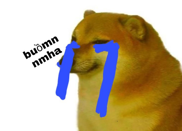 Meme con chó buồn dễ thương