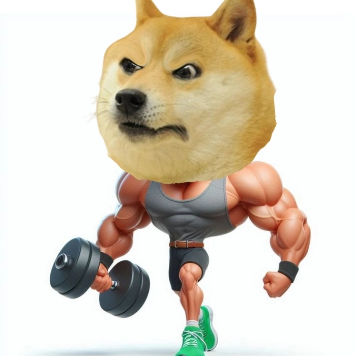 Meme con chó cơ bắp tập tạ