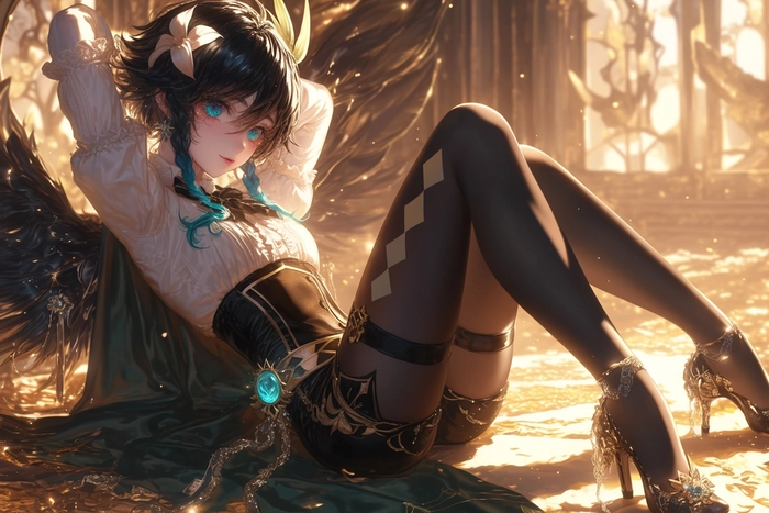 Venti Genshin phong cách anime