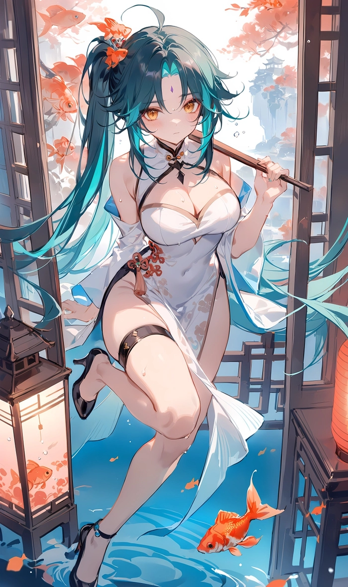 Xiao Genshin nền đen gợi cảm