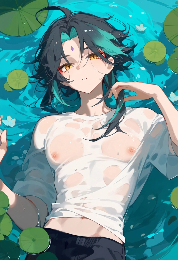 Xiao Genshin sexy ánh nhìn lạnh lùng