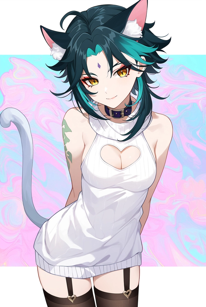 Xiao Genshin sexy với tai mèo