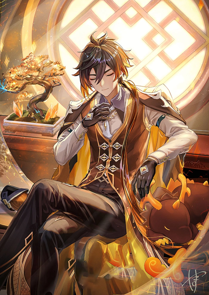 Zhongli fanart đậm chất anime