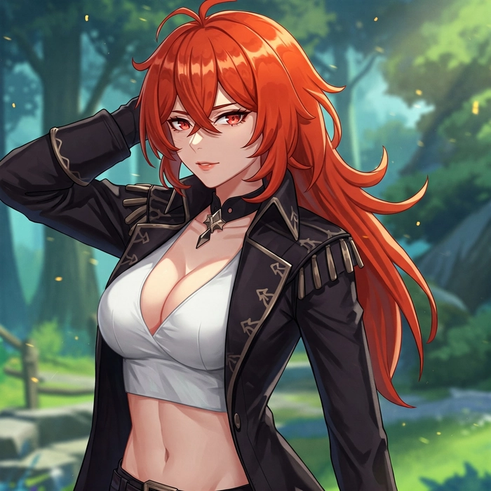 Ảnh Diluc phiên bản nữ cực sexy