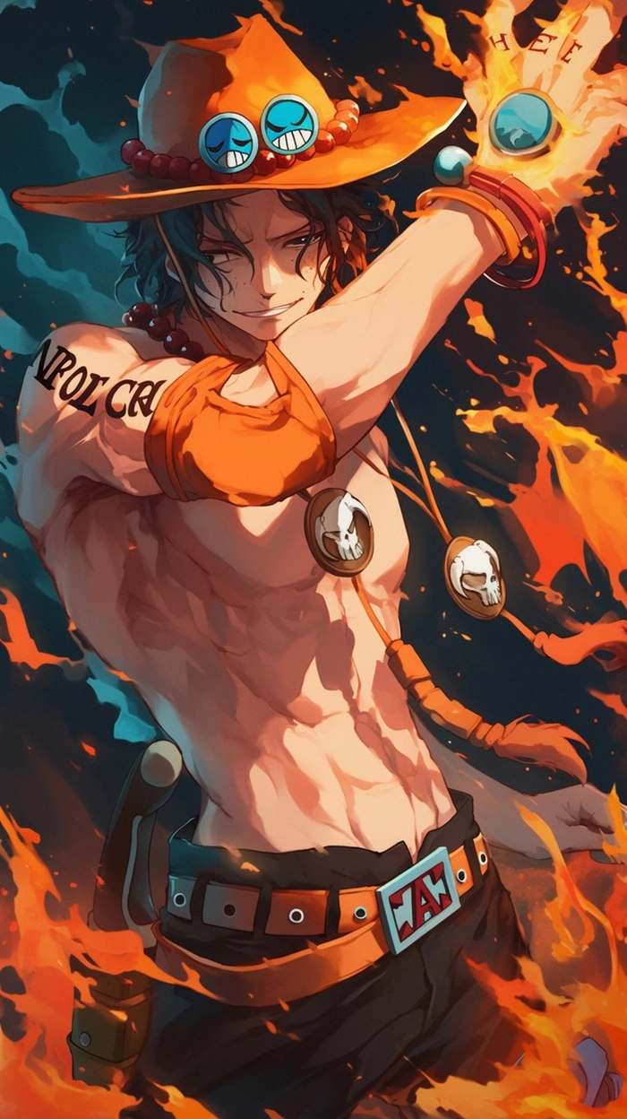 Ảnh anime One Piece Ace bùng cháy