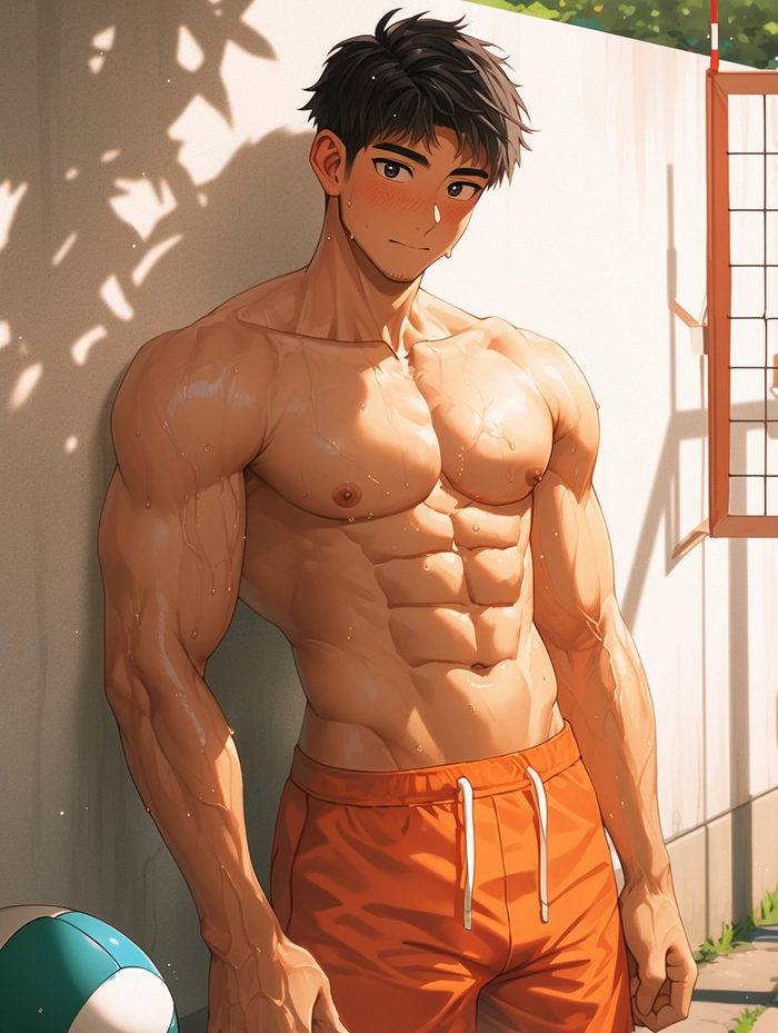 Ảnh anime nam cơ bắp săn chắc