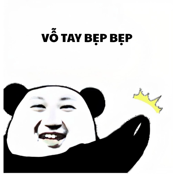 Gấu trúc hài hước vỗ tay