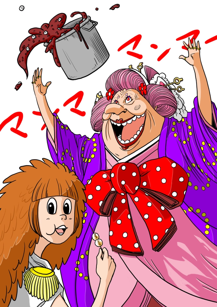 Hình Big Mom đi cùng lũ Homies