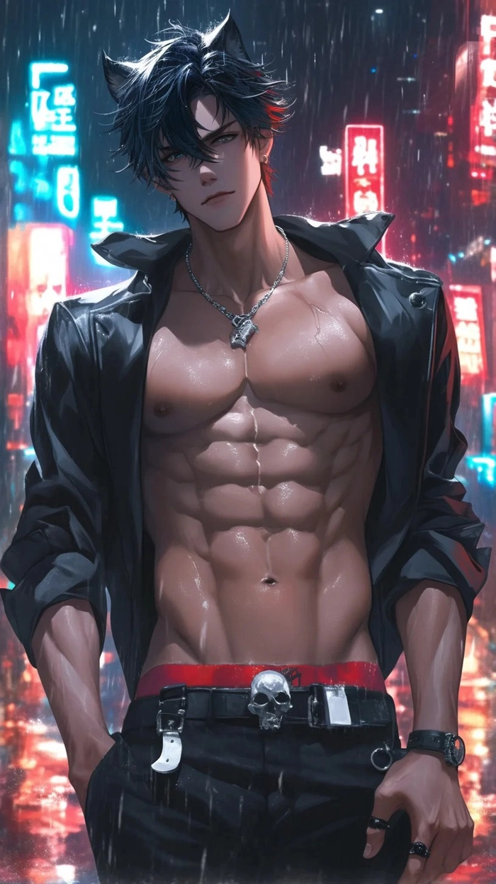 Hình ảnh body trai anime 6 múi