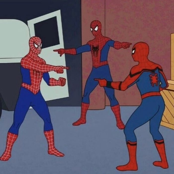 Meme Spiderman chỉ nhau