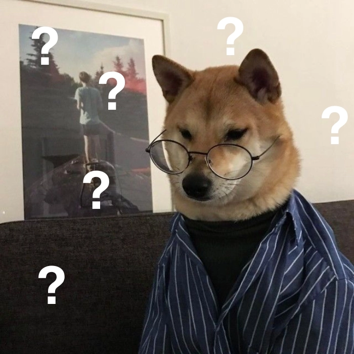 Meme hỏi chấm nhìn chán chường