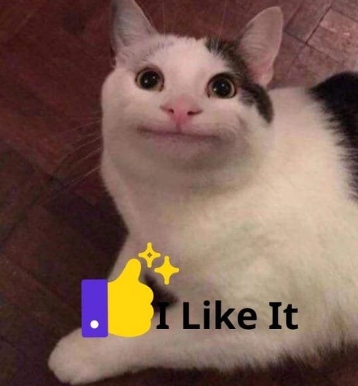 Meme mèo giơ like đầy tâm trạng