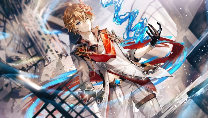 Tartaglia chibi tay cầm kiếm nhỏ