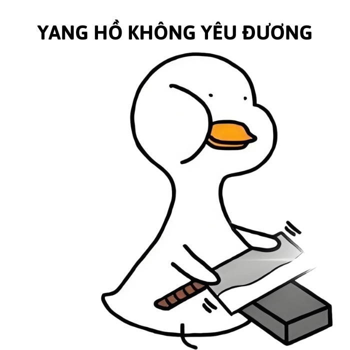 ảnh vịt meme mài dao