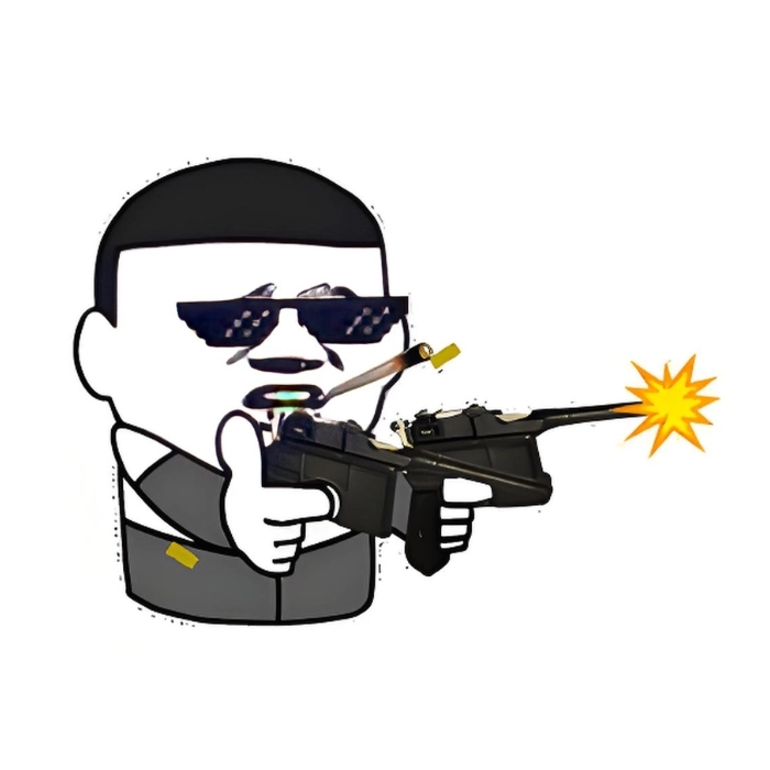 meme cầm súng bắn chế