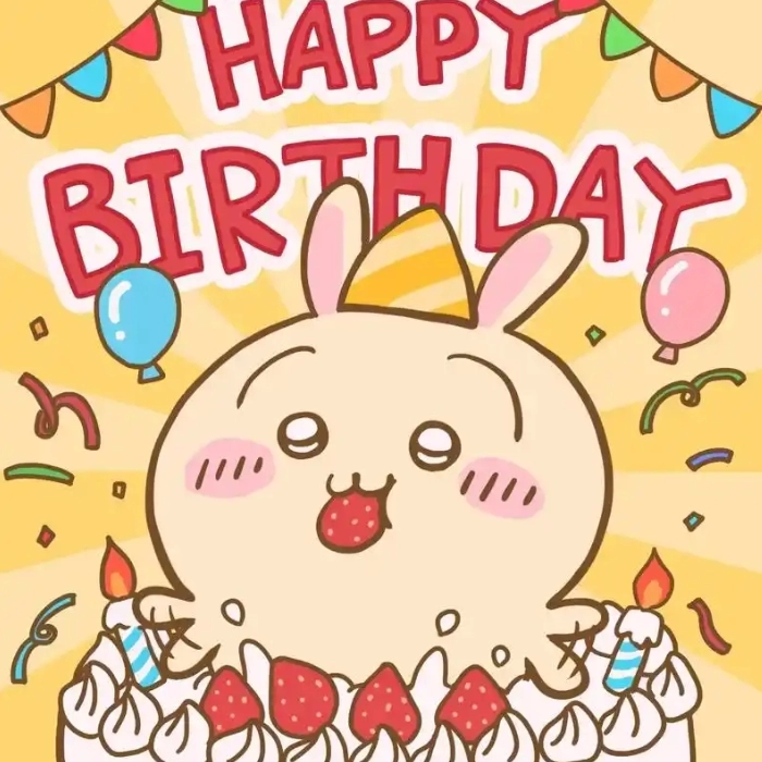 meme happy birthday thỏ cute