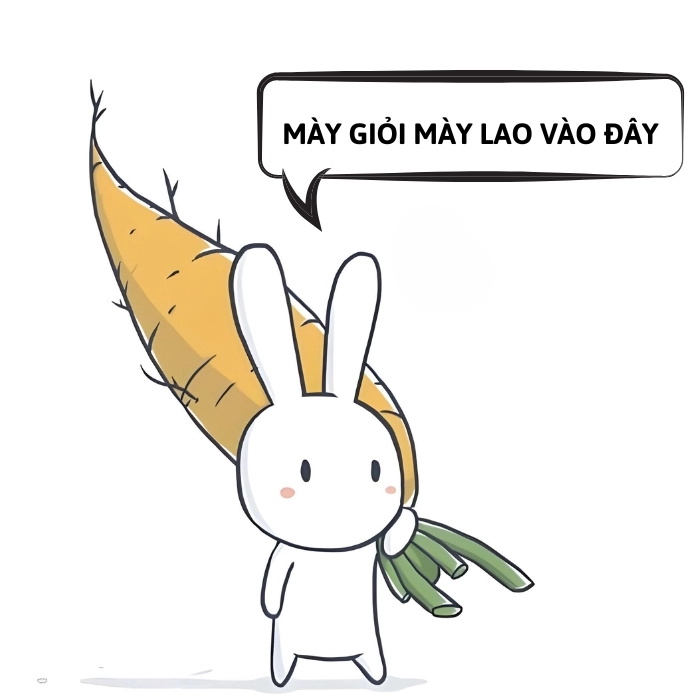meme thỏ 7 màu đáng yêu
