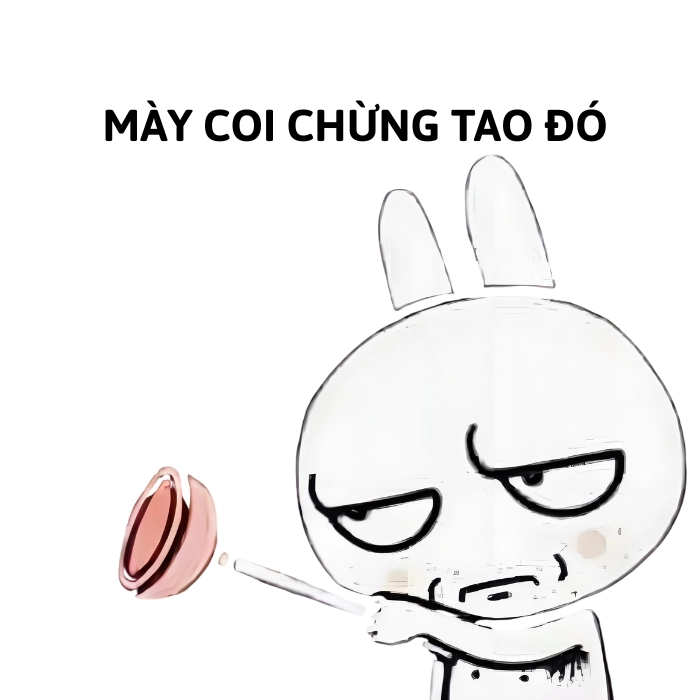 meme thỏ bảy màu mày coi chừng tao